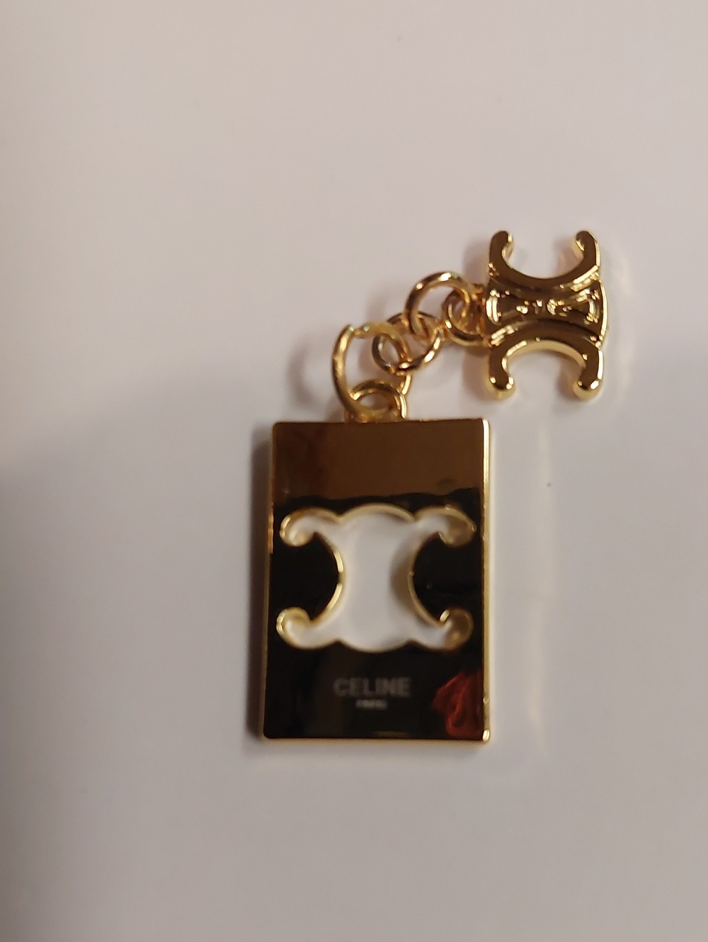 Celine Gold Triomphe Charm Pendant